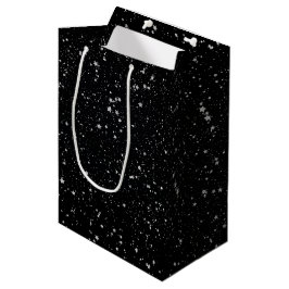 Bolsa De Regalo Mediana Purpurina Stars2 - Negro de plata