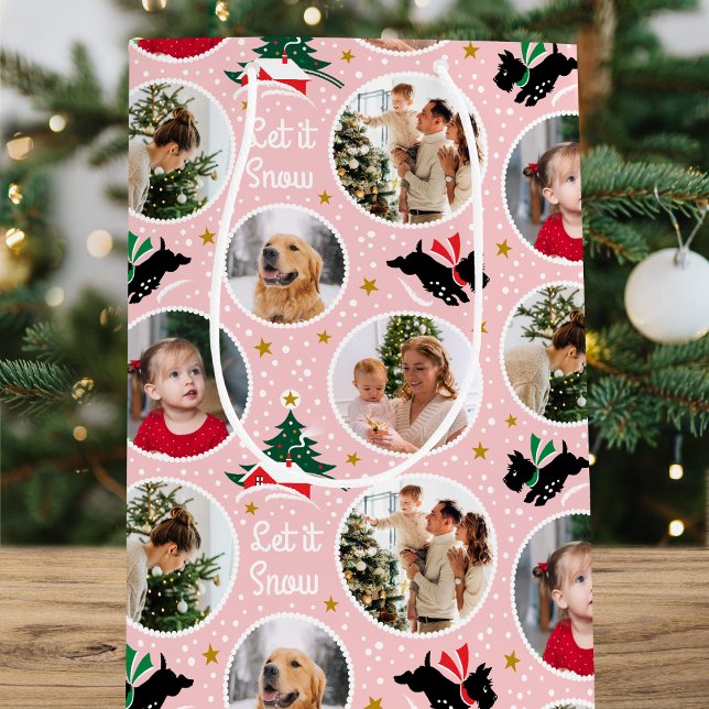 Bolsa De Regalo Mediana Que nieve, perro escocés, Personalizado divertido, (Subido por el creador)