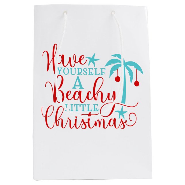 Bolsa De Regalo Mediana Que tengas pequeños Navidades de playa (Anverso)
