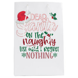 Bolsa De Regalo Mediana Querido Santa I, no lamento nada