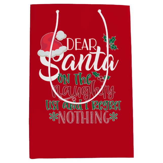 Bolsa De Regalo Mediana Querido Santa Paperbag (Anverso)