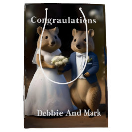 Bolsa De Regalo Mediana Quokka Australiano Cásate Conmigo, Boda