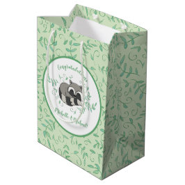 Bolsa De Regalo Mediana Raccoon Baby Shower Woodland Animals