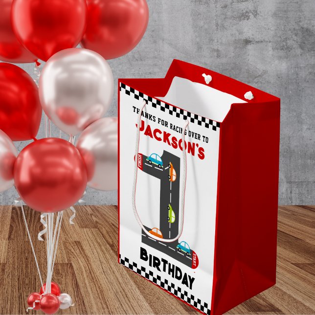 Bolsa De Regalo Mediana Race Cars First Birday Kids Fiesta (Subido por el creador)