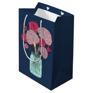 Bolsa De Regalo Mediana Ramo de flores cerebrales