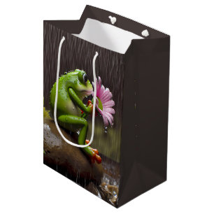 Bolsa De Regalo Mediana Rana Verde Y Cumpleaños De Daisy