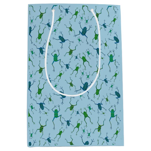 Bolsa De Regalo Mediana Ranas saltando por alegría (Anverso)