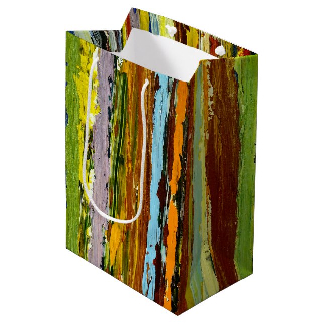Bolsa De Regalo Mediana Rasgos de pintura abstracta contemporánea (Angulo Anverso)