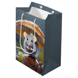 Bolsa De Regalo Mediana Ratón gris bajo taburete