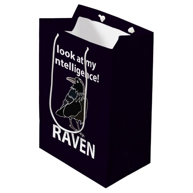 Bolsa De Regalo Mediana Raven Mira Mi Raven De Inteligencia (Angulo Anverso)