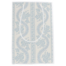 Raya Floral Azul Claro sobre Crema