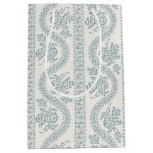 Raya floral azul pizarra, fondo crema