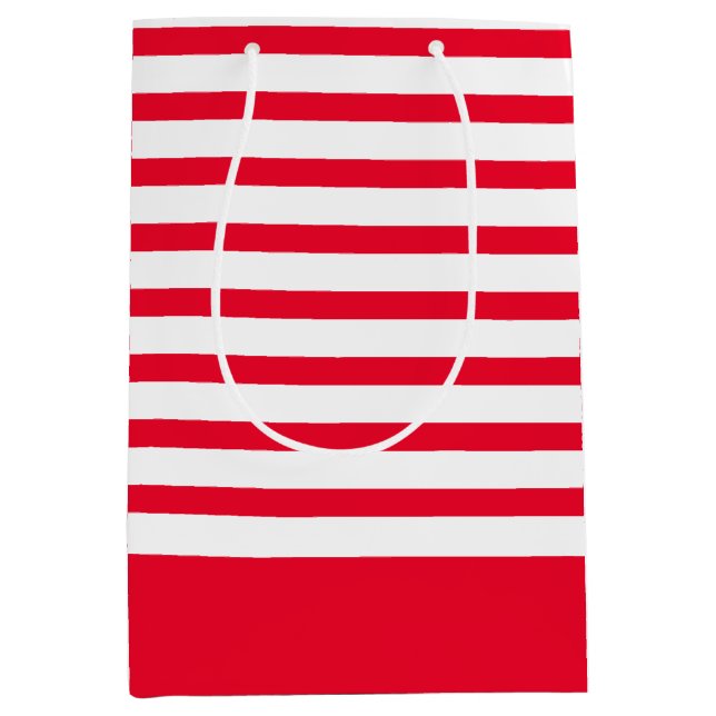 Bolsa De Regalo Mediana Rayado de rojo y blanco (Anverso)
