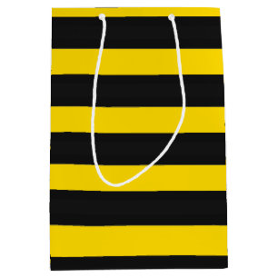 Bolsa De Regalo Mediana Rayas Abeja-Inspiradas amarillas y negras