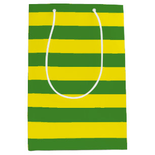Bolsa De Regalo Mediana Rayas amarillas y verdes