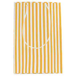 Bolsa De Regalo Mediana Rayas blancas de flecha amarilla y blanca cálidas