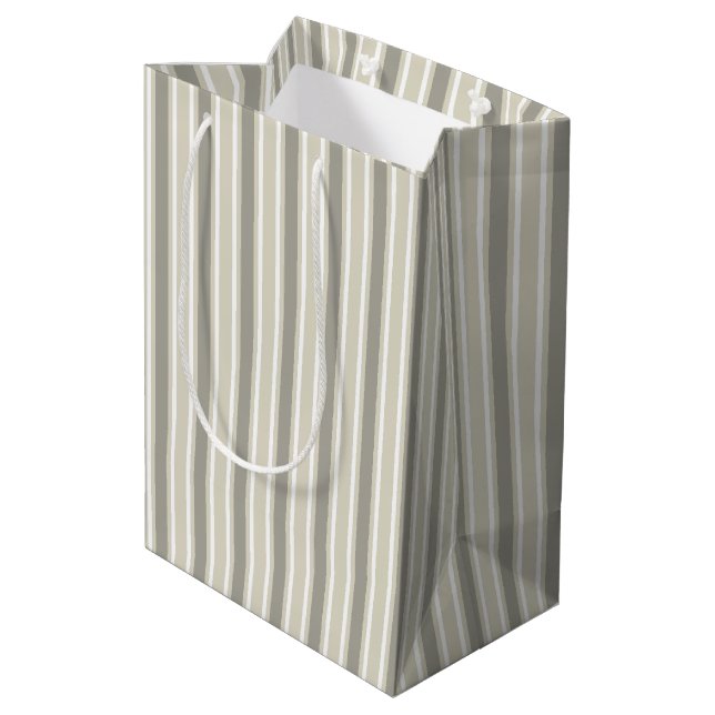 Bolsa De Regalo Mediana Rayas de caramelo beige (Angulo reverso)