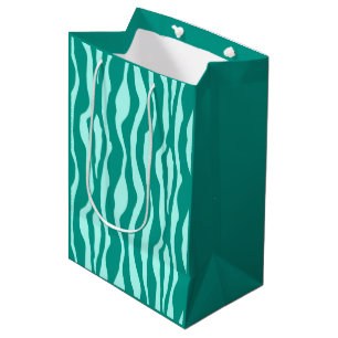 Bolsa De Regalo Mediana Rayas de cebra - Turquesa y Aqua