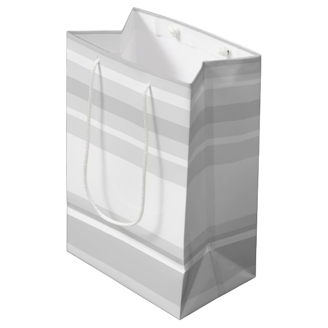 Bolsa De Regalo Mediana Rayas grises claras (Angulo Anverso)