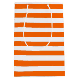 Bolsa De Regalo Mediana Rayas naranja y blancas