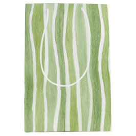 Bolsa De Regalo Mediana Rayas onduladas de crema verde lima