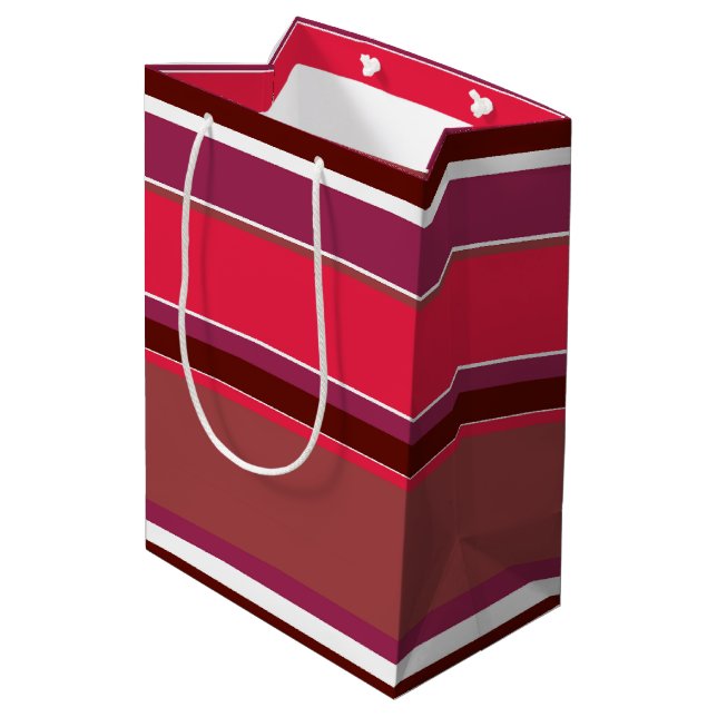 Bolsa De Regalo Mediana Rayas rojas (Angulo reverso)