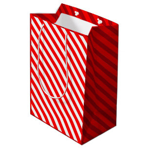 Bolsa De Regalo Mediana Rayas rojas y blancas de bastón de caramelo