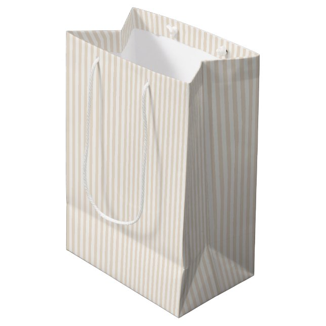 Bolsa De Regalo Mediana Rayas Simples - Lino Suave (Angulo Anverso)