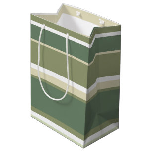 Bolsa De Regalo Mediana Rayas verdes de oliva