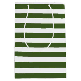 Bolsa De Regalo Mediana Rayas verdes y blancas