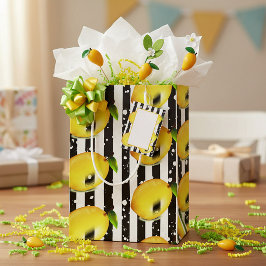 Bolsa De Regalo Mediana Rayas y limones