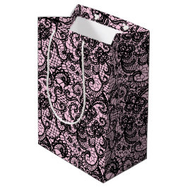 Bolsa De Regalo Mediana Raza negra en rosa