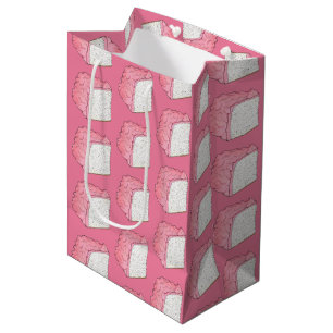 Bolsa De Regalo Mediana Rebanada de pastel esponjoso angel food rosa repos