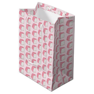 Bolsa De Regalo Mediana Rebanada de pastel esponjoso angel food rosa repos