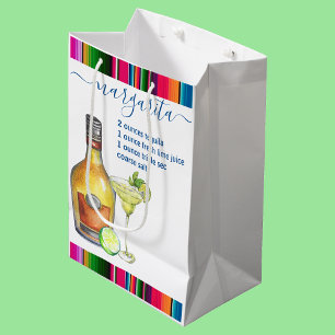 Bolsa De Regalo Mediana Receta de cóctel Margarita Acuarela 