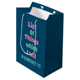 Bolsa De Regalo Mediana Recordatorio Divertido para Personas Olvidadizas N