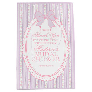 Bolsa De Regalo Mediana Recuerdos Morados Vintage Elegantes Florales para 