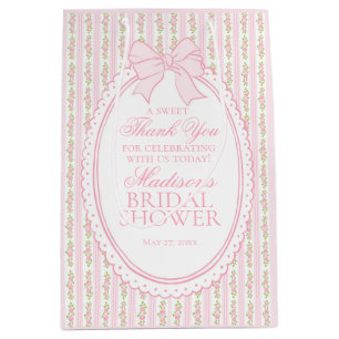 Bolsa De Regalo Mediana Recuerdos Vintage Rosados Elegantes Florales para