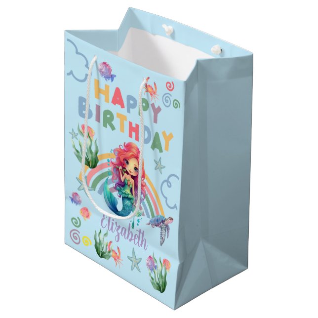 Bolsa De Regalo Mediana Red Mermaid Gift Bag in Blue (Angulo Anverso)