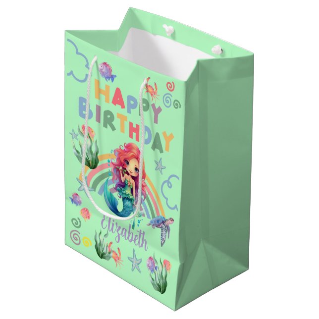 Bolsa De Regalo Mediana Red Mermaid Gift Bag in Green (Angulo Anverso)