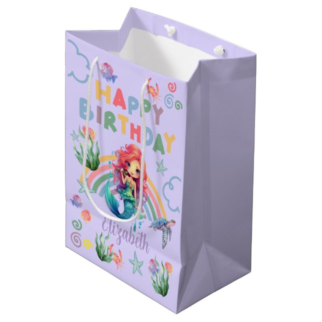 Bolsa De Regalo Mediana Red Mermaid Gift Bag in Purple (Angulo Anverso)