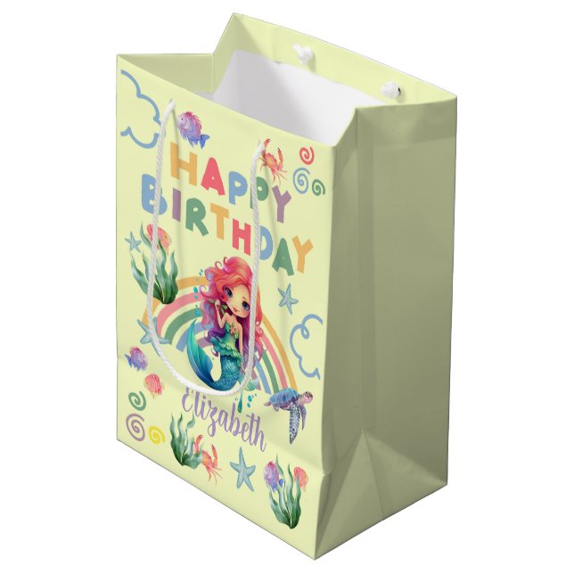 Bolsa De Regalo Mediana Red Mermaid Gift Bag in Yellow (Angulo Anverso)