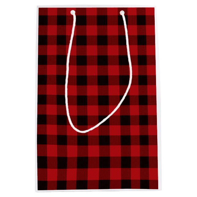 Bolsa De Regalo Mediana Red Plaid (Anverso)