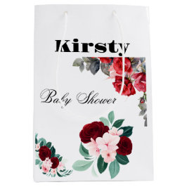 Bolsa De Regalo Mediana Red Watercolor Flower Baby Shower
