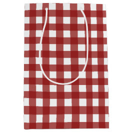 Bolsa De Regalo Mediana Red White Gingham Check Plaid