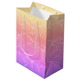 Bolsa De Regalo Mediana Reflexión de agua rosa y amarilla