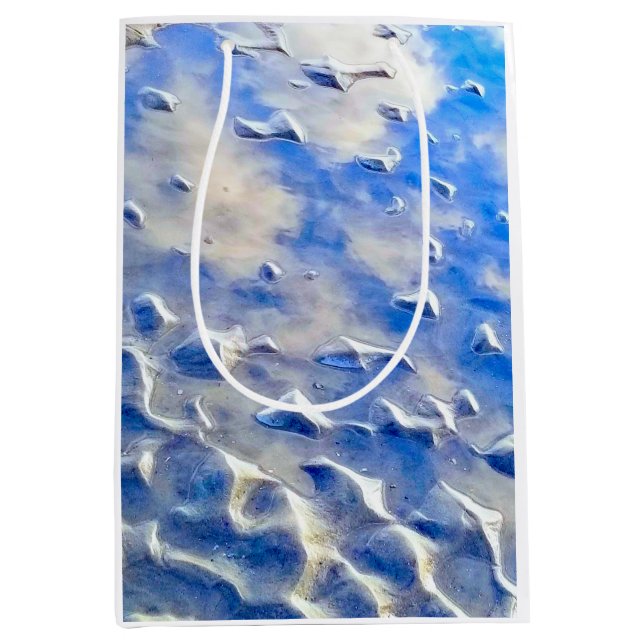 Bolsa De Regalo Mediana Reflexiones azules oceánicas y celeste (Anverso)