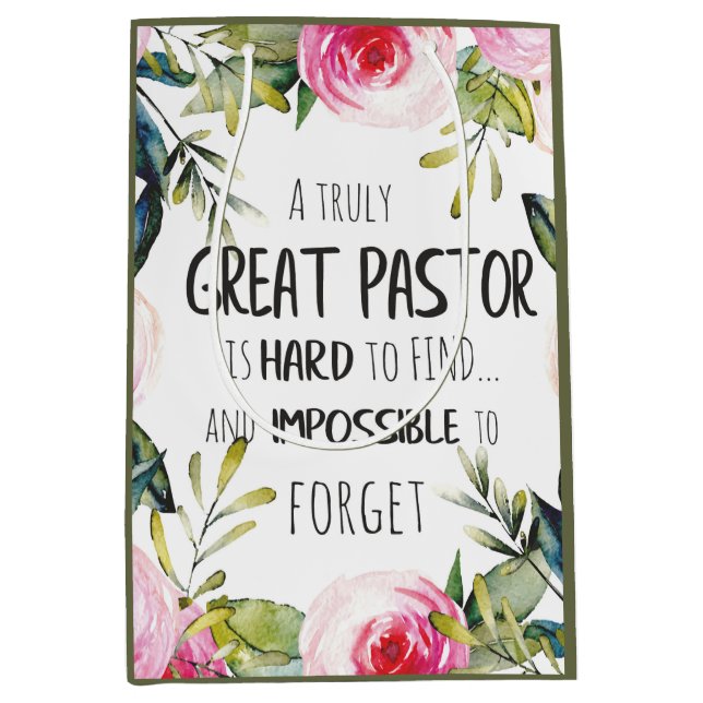 Bolsa De Regalo Mediana Regalo de cumpleaños del pastor (Anverso)