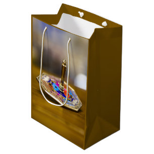 Bolsa De Regalo Mediana Regalo de dreidel de Hanukkah SlipperyJoe base oct