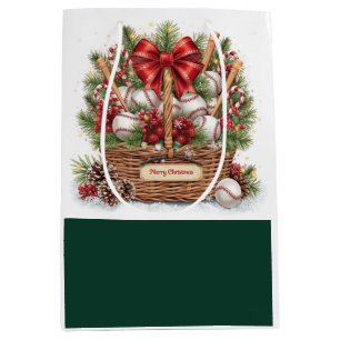 Bolsa De Regalo Mediana Regalo de Navidad con tema de béisbol en panadería